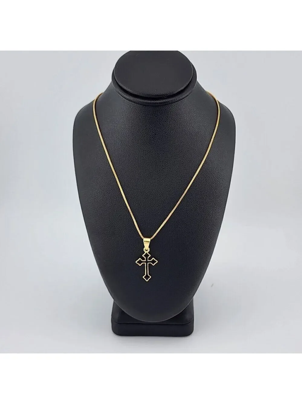 Brand New Black Enamel Cross Necklace